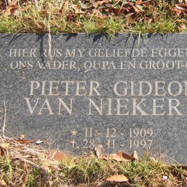 NIEKERK Pieter Gideon, van 1909-1997