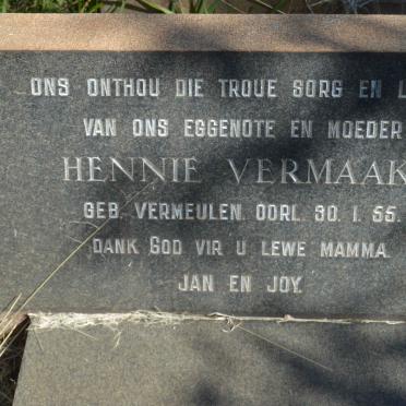 VERMAAK Hennie nee VERMEULEN -1955