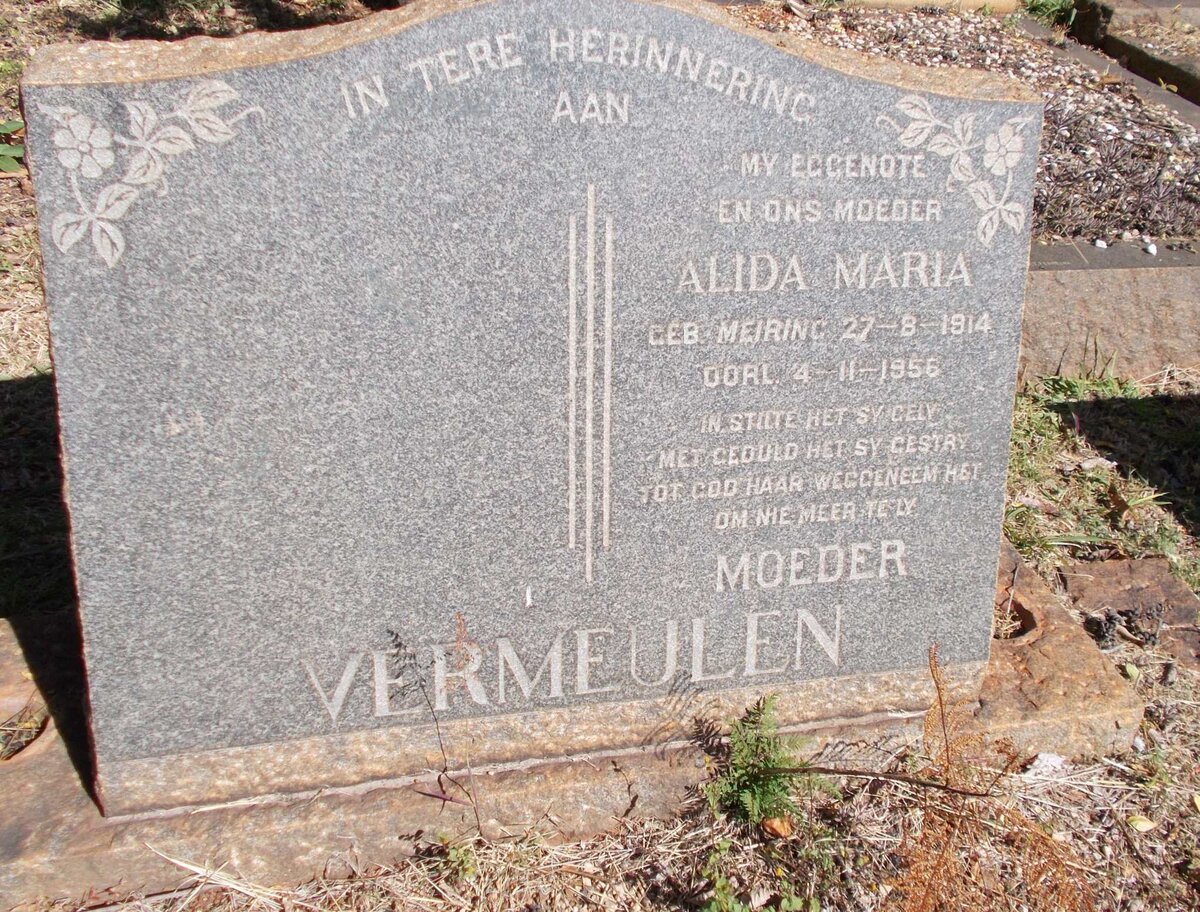 VERMEULEN Alida Maria nee MEIRING 1914-1956