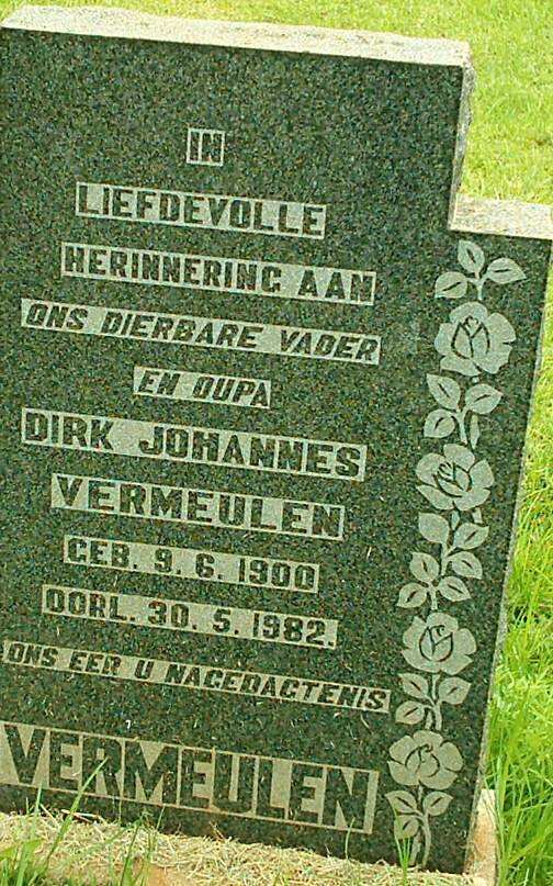 VERMEULEN Dirk Johannes 1900-1982