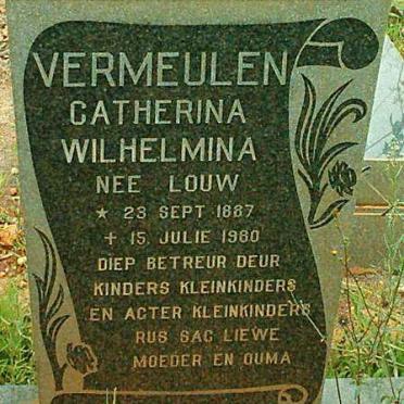 VERMEULEN Catherina Wilhelmina nee LOUW 1887-1980