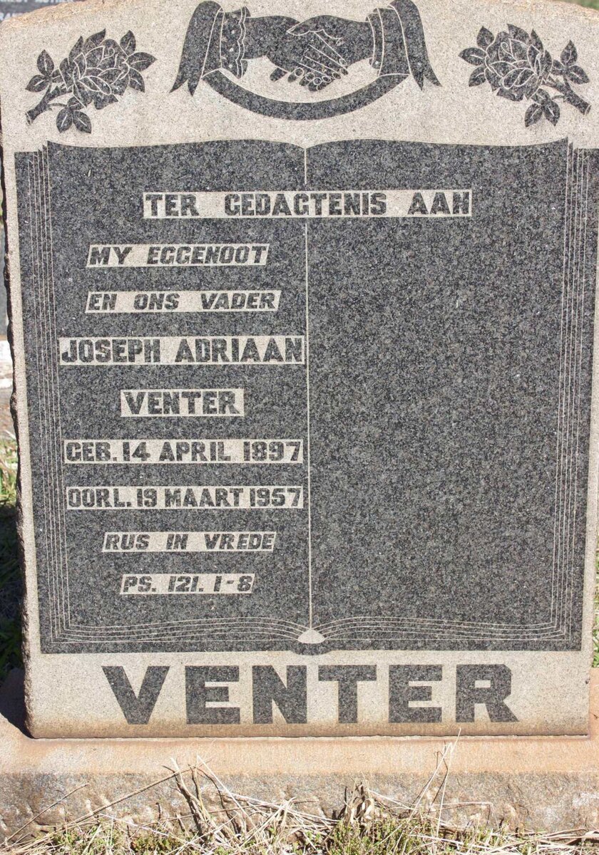 VENTER Joseph Adriaan 1897-1957