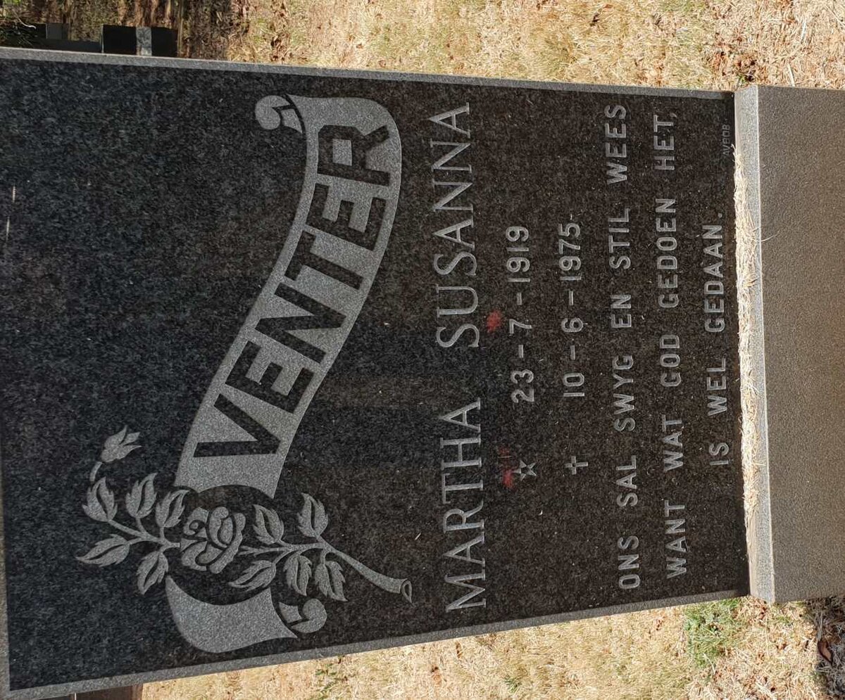 VENTER Martha Susanna 1919-1975