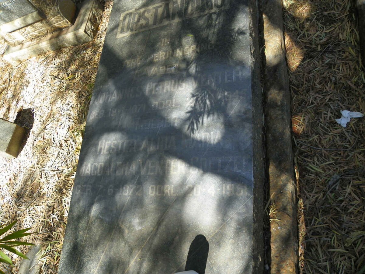 VENTER Johannes Petrus 1871-1945 &amp; Hester Alida Maria Magdalena COETZEE 1872-1951