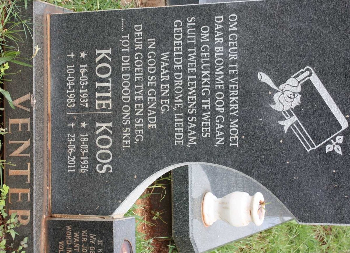 VENTER Koos 1936-2011 &amp; Kotie 1937-1983