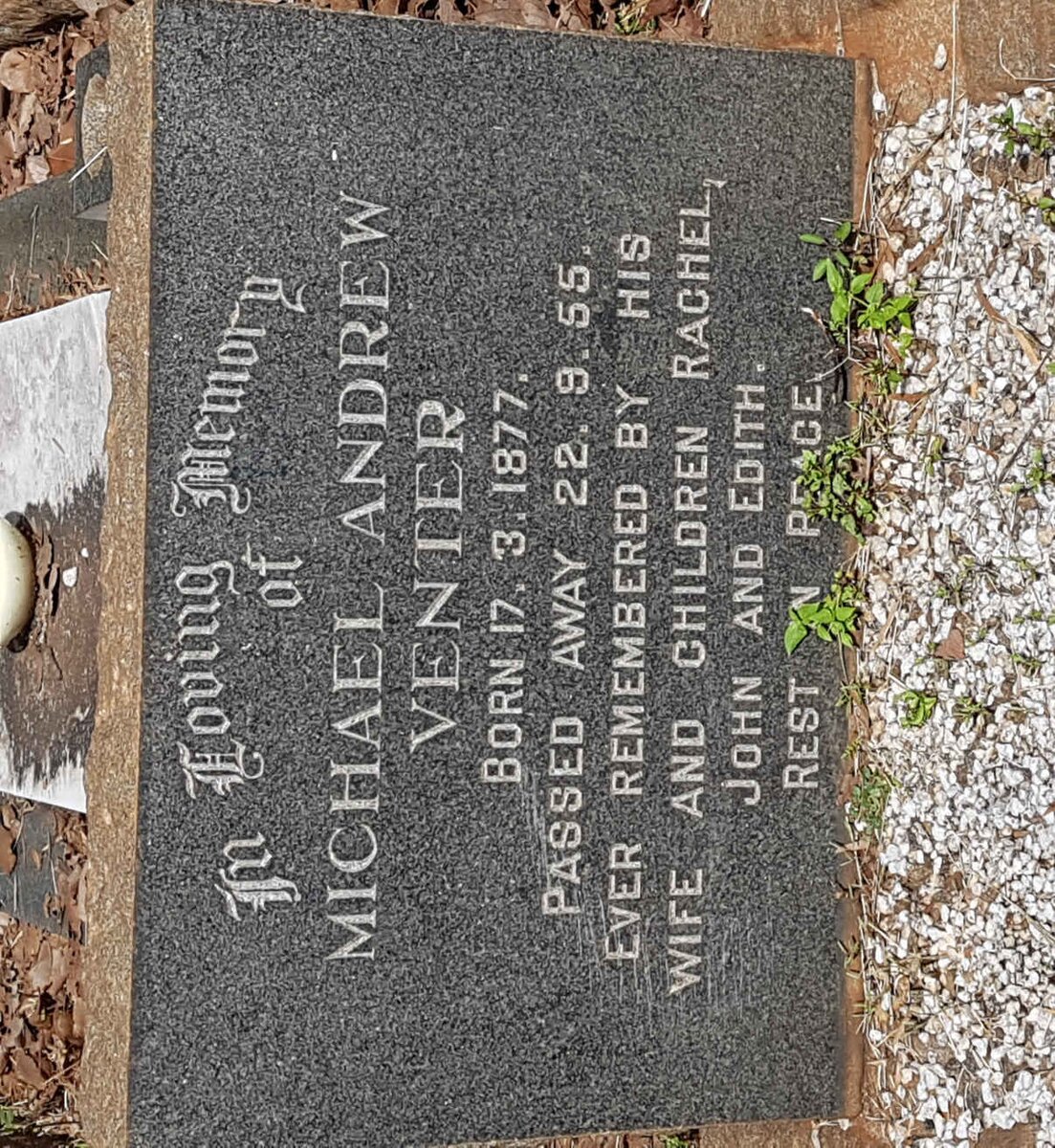 VENTER Michael Andrew 1877-1955