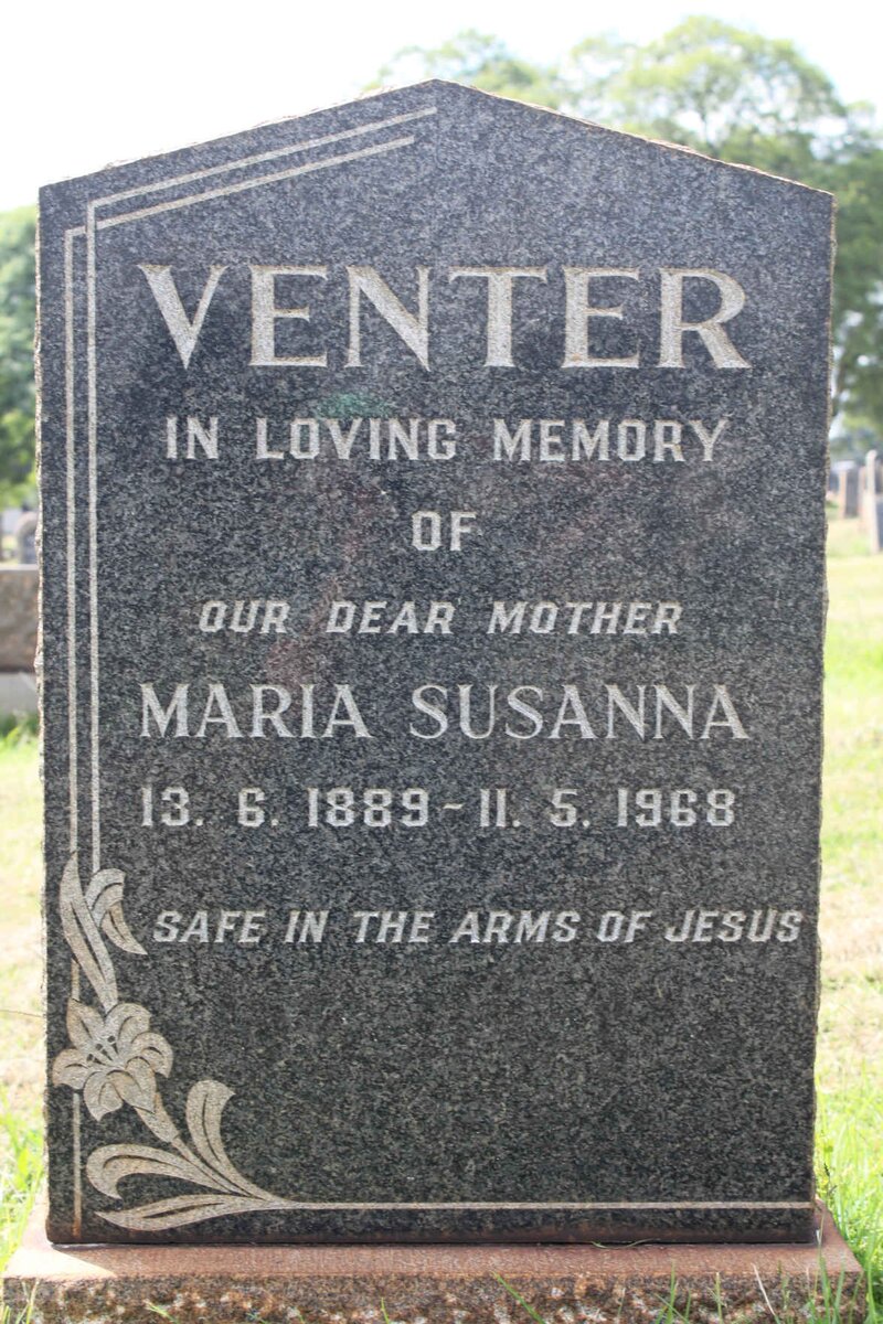 VENTER Maria Susanna 1889-1968