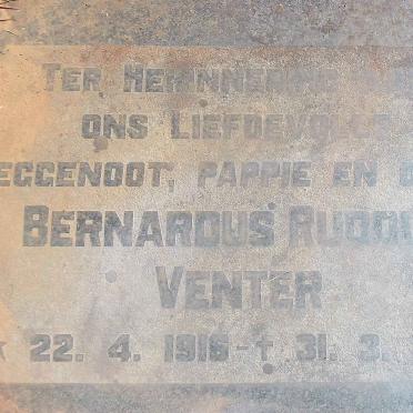 VENTER Bernardus Rudolf 1916-1985 &amp; Maria PANTHER 1915-1958