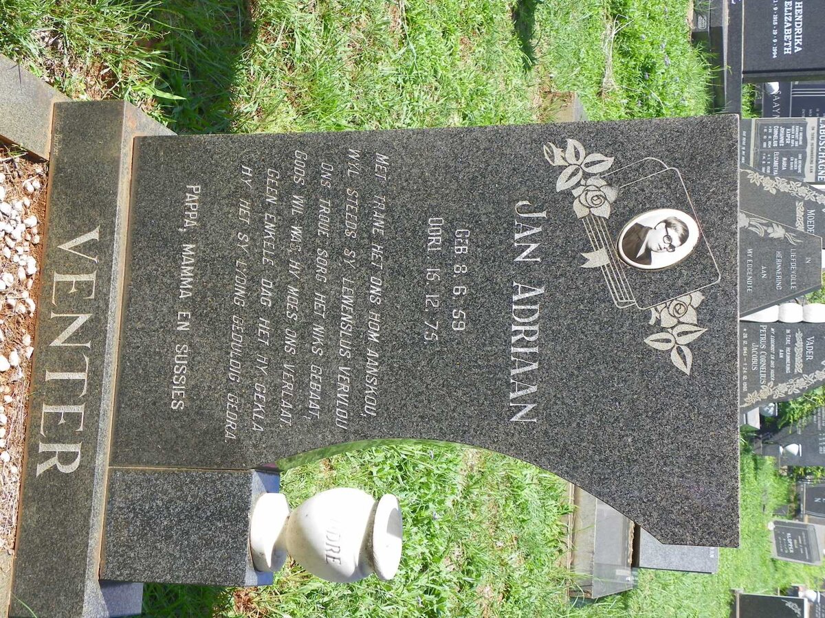 VENTER Jan Adriaan 1959-1975