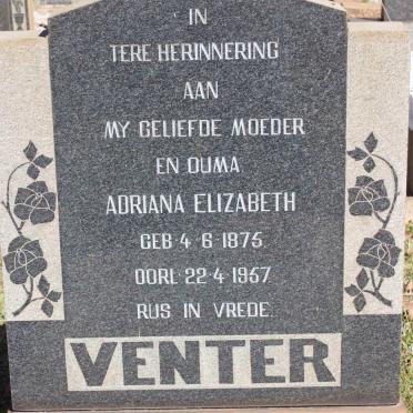 VENTER Adriana Elizabeth 1875-1957
