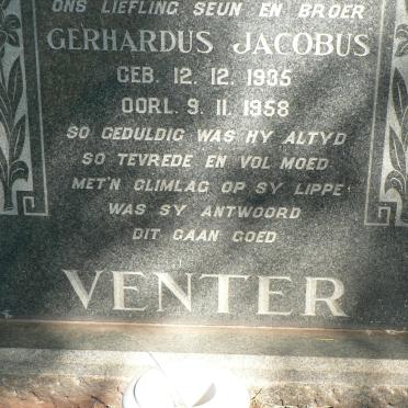VENTER Gerhardus Jacobus 1935-1958