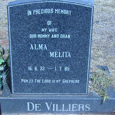 VILLIERS Alma Melita, de 1933-1985