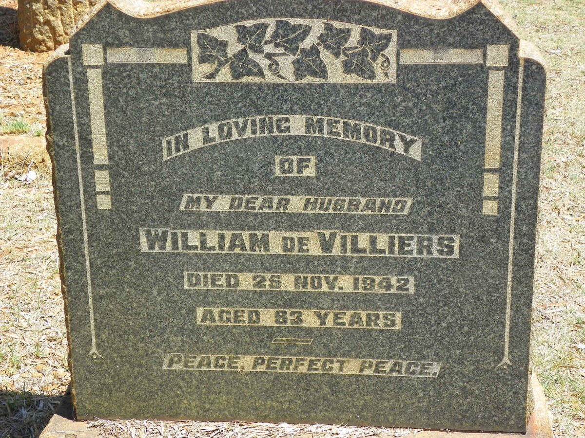 VILLIERS William, de -1942