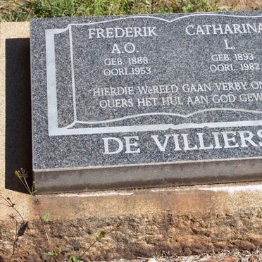 VILLIERS Frederik A.O., de 1888-1953 &amp; Catharina L. 1893-1982