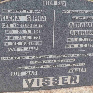 VISSER Abraham Andries 1889-1956 &amp; Helena Sophia ENGELBRECHT 1894-1973