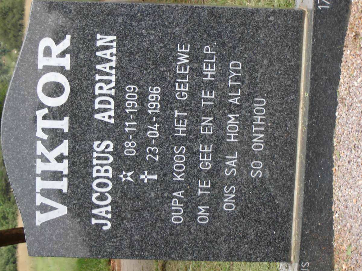 VIKTOR Jacobus Adriaan 1909-1996