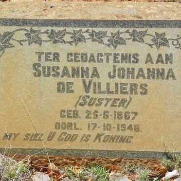 VILLIERS Susanna Johanna, de 1867-1946