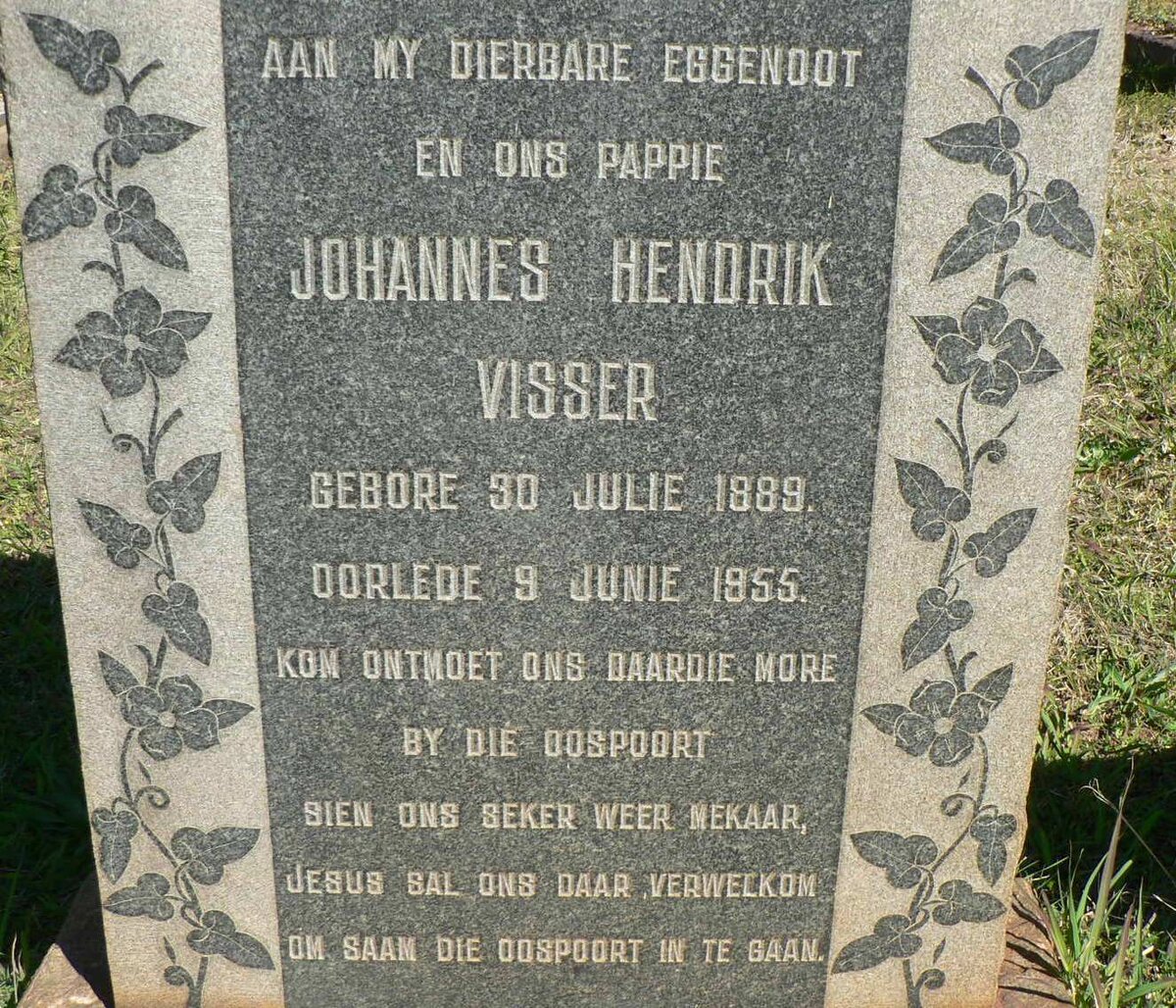 VISSER Johannes Hendrik 1889-1955