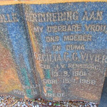 VIVIER Cecilia G.G. nee J.V. RENSBURG 1901-1968