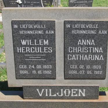 VILJOEN Willem Hercules 1903-1982 &amp; Anna Christina Catharina 1909-1982