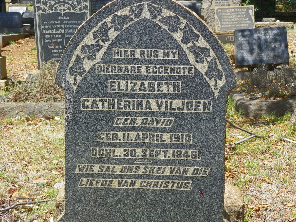 VILJOEN Elizabeth Catherina nee DAVID 1910-1946