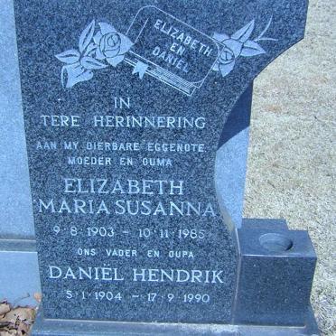 VILJOEN Daniel Hendrik 1904-1990 &amp; Elizabeth Maria Susanna 1903-1985