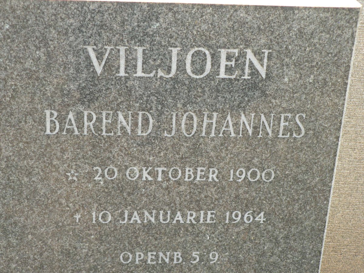 VILJOEN Barend Johannes 1900-1964