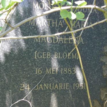 VISSER Josias Johannes 1877-1948 &amp; Martha Maria Magdalena BLOEM 1883-1951