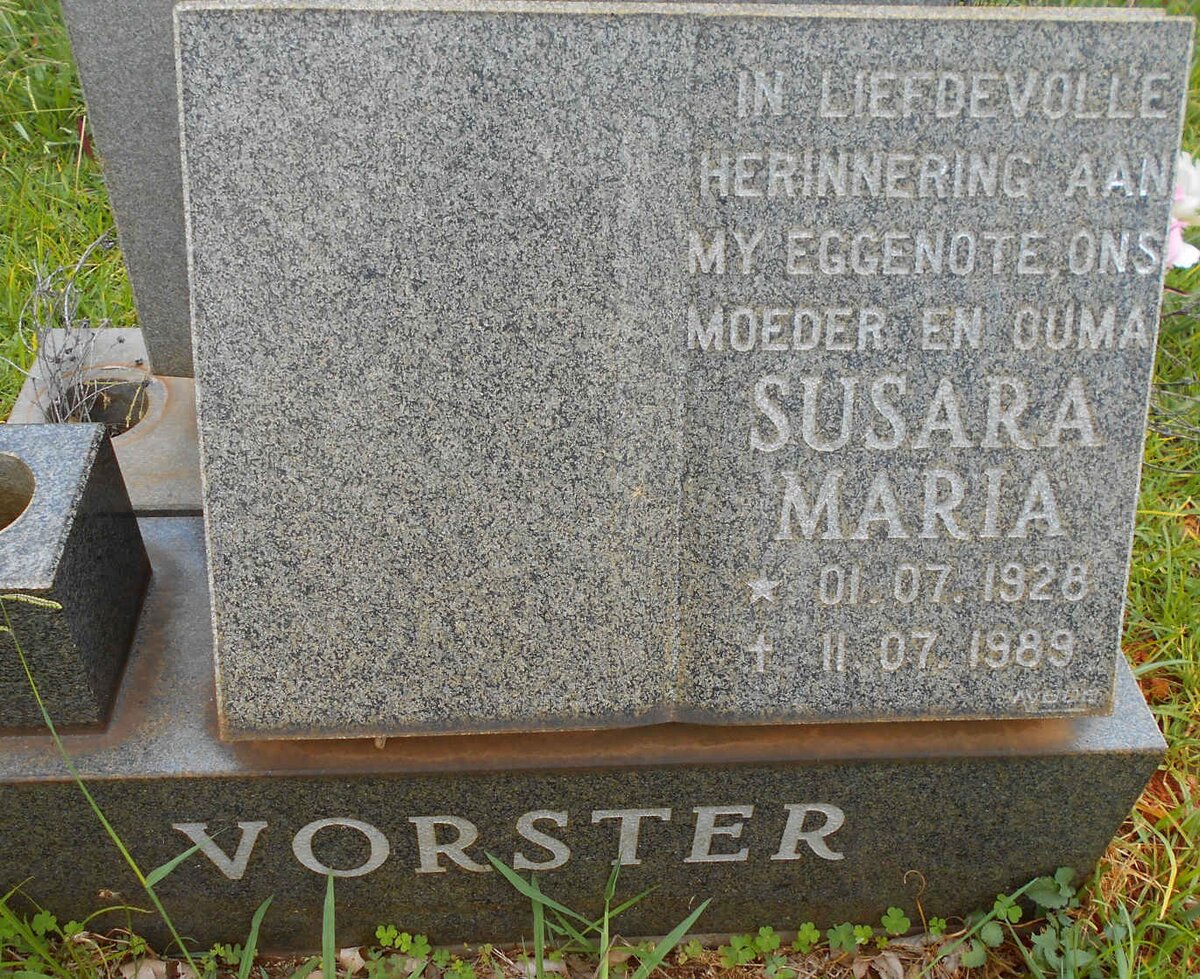 VORSTER Susara Maria 1928-1989