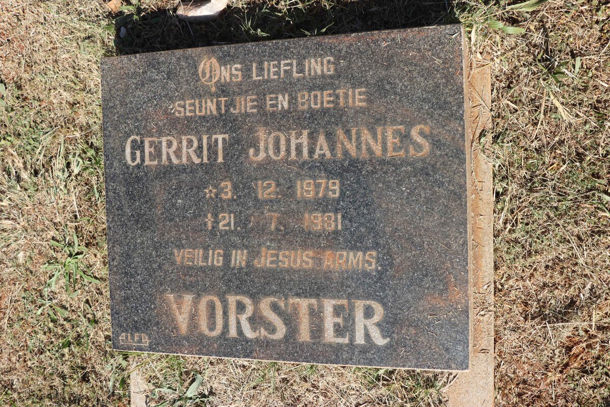 VORSTER Gerrit Johannes 1979-1981