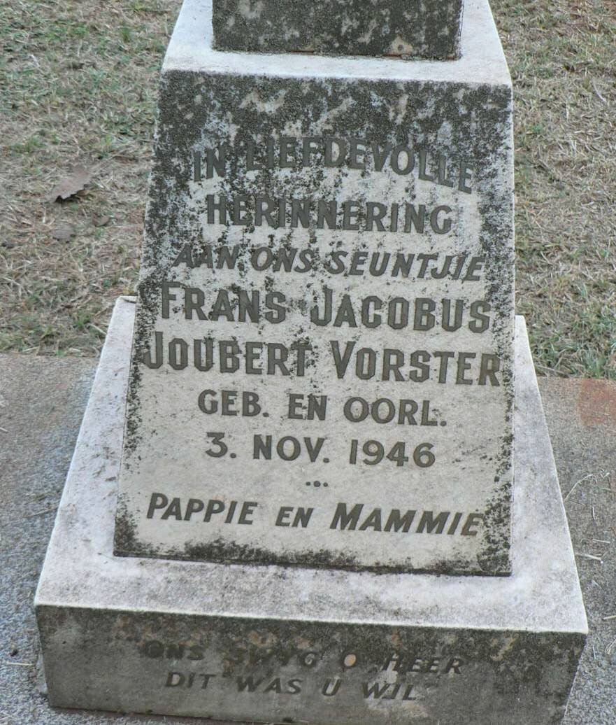 VORSTER Frans Jacobus Joubert 1946-1946