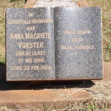 VORSTER Anna Magriete nee DE LA REY 1868-1954