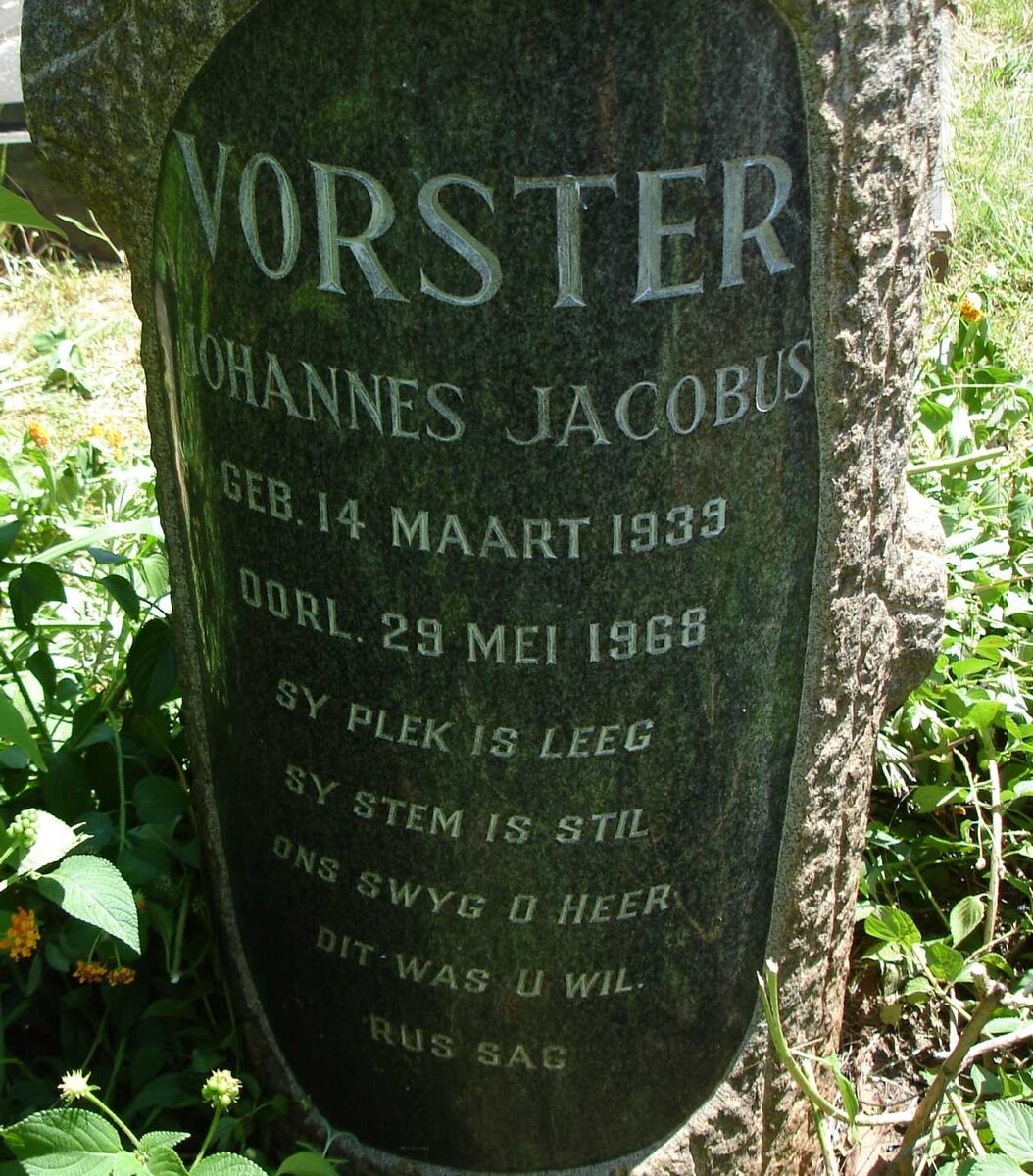 VORSTER Johannes Jacobus 1939-1968