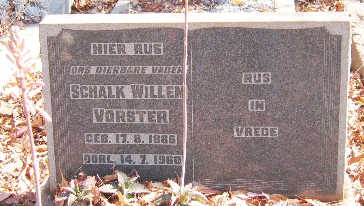 VORSTER Schalk Willem 1886-1960