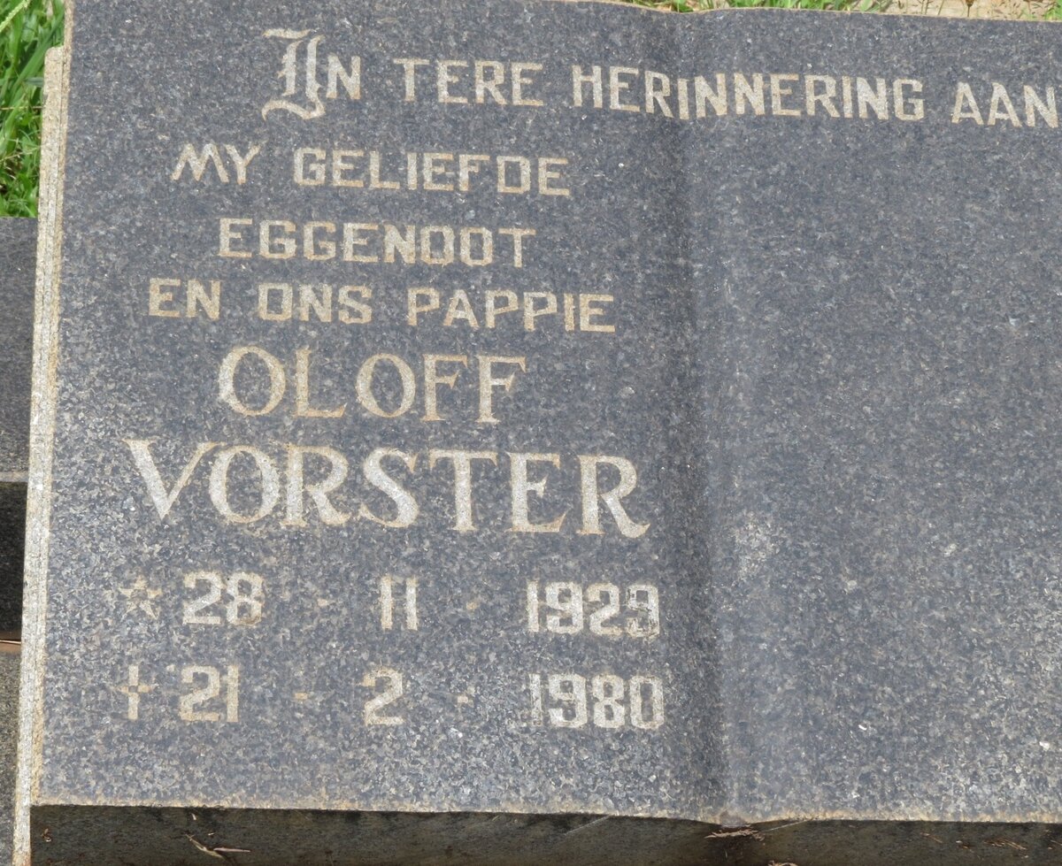 VORSTER Oloff 1929-1980