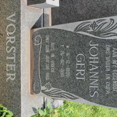 VORSTER Johannes Gert 1900-1990