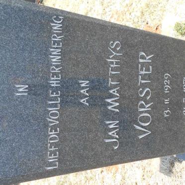 VORSTER Jan Matthys 1929-1971