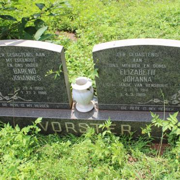 VORSTER Barend Johannes 1908-1988 &amp; Elizabeth Johanna JANSE VAN RENSBURG 1914-1989