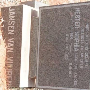 VUUREN Hester Sophia, Jansen van nee KOEKEMOER 1924-1978