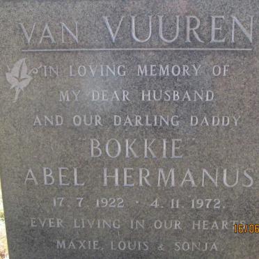 VUUREN Abel Hermanus, van 1922-1972