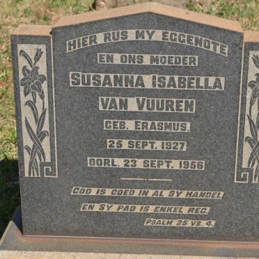 VUUREN Susanna Isabella, van nee ERASMUS 1927-1956