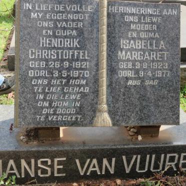 VUUREN Hendrik Christoffel, Janse van 1921-1970 &amp; Isabella Margaret 1923-1977
