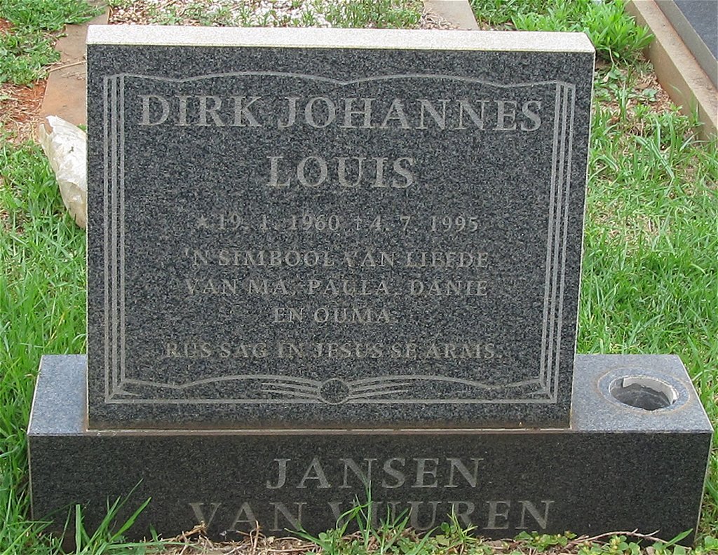 VUUREN Dirk Johannes Louis, Jansen van 1960-1995