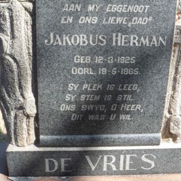 VRIES Jakobus Herman, de 1925-1965