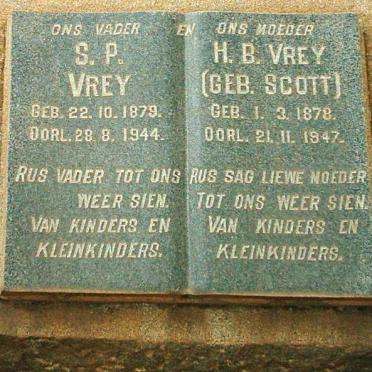 VREY Stephanus Petrus 1879-1944 &amp; Helena Barendina SCOTT 1878-1947