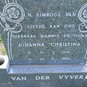 VYVER Johanna Christina, van der 1919-1980