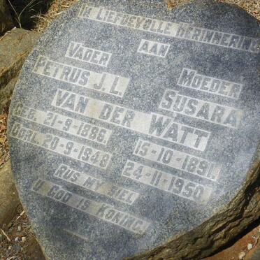 WATT Petrus J.L., van der 1886-1948 &amp; Susara 1891-1950