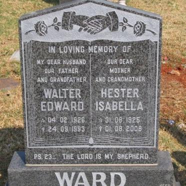 WARD Walter Edward 1926-1993 &amp; Hester Isabella 1925-2008
