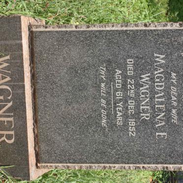 WAGNER Magdalena E. -1952