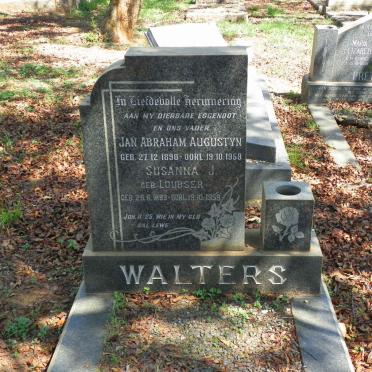 WALTERS Jan Abraham Augustyn 1890-1959 &amp; Susanna J. LOUBSER 1893-1959